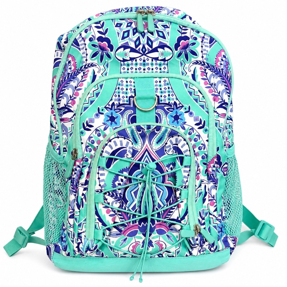 PBteen Large Backpack Boho Medallion Turquoise Purple School Book Bag Organizer